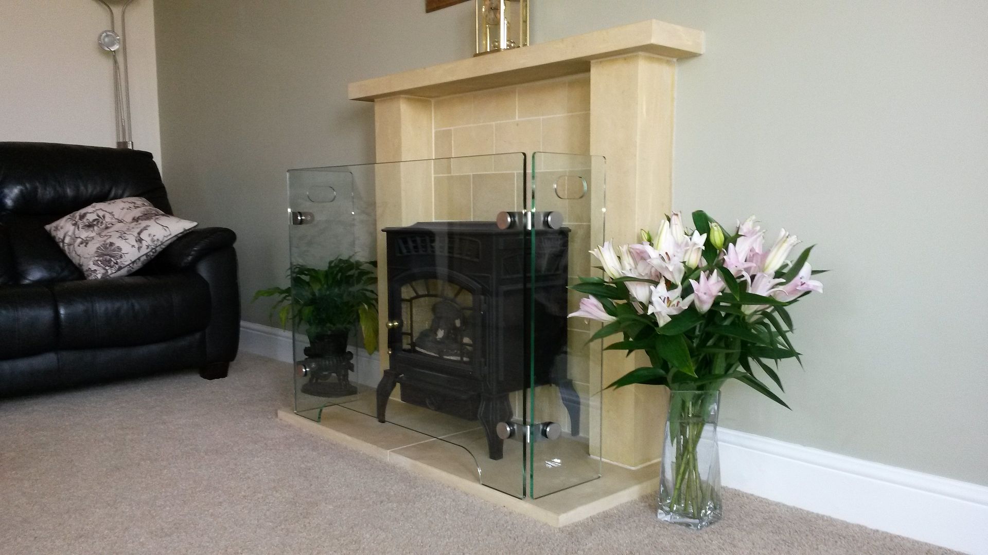 Glass Fireplace Guard